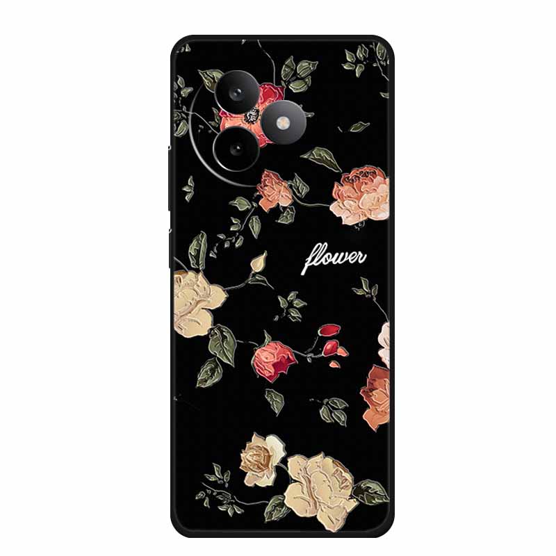 6,83" För Redmi K 80 K80 Ultra Fodral 3D Präglad Blomma Svart Silikon Mjuk Baksida Fodral För Redmi K 80 Ultra Stötsäker Fundas