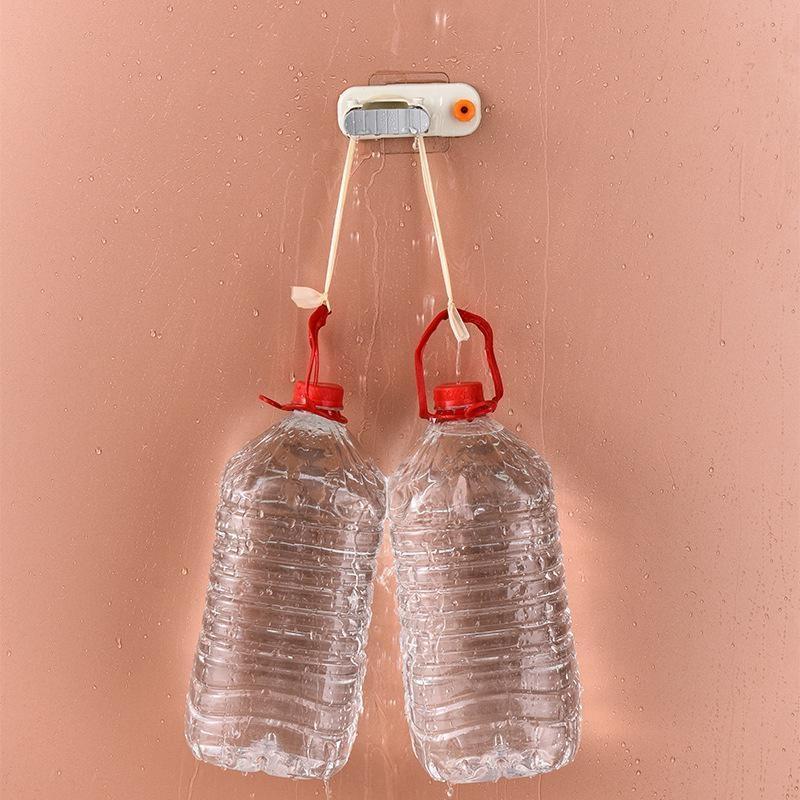 1pc Waterproof Mop Hanger Nail-free Multifunctional Seamless Bathroom Mop with Self-adhesive Broom To Store Hanger Mop Clip