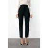 Fashion Commuter Front Pleated Ankle-High Waist Casual Pants