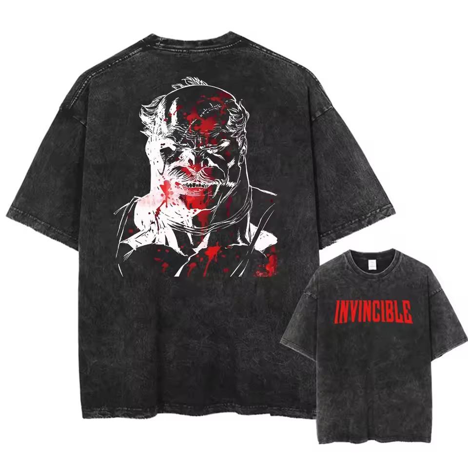 

Printed Invincible Washed Arrival Mens Clothes Tee Shirt Homme Graphic T-Shirts Men Tshirt for Men Ropa Hombre 3XL