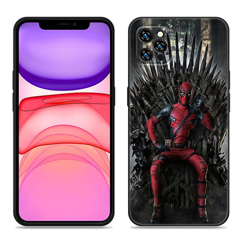 Cool Deadpool Phone Case For Apple iPhone 12 13 Mini 11 14 15 Pro Max 7 8 Plus X XR XS SE 2020 2022 Black Silicone Case