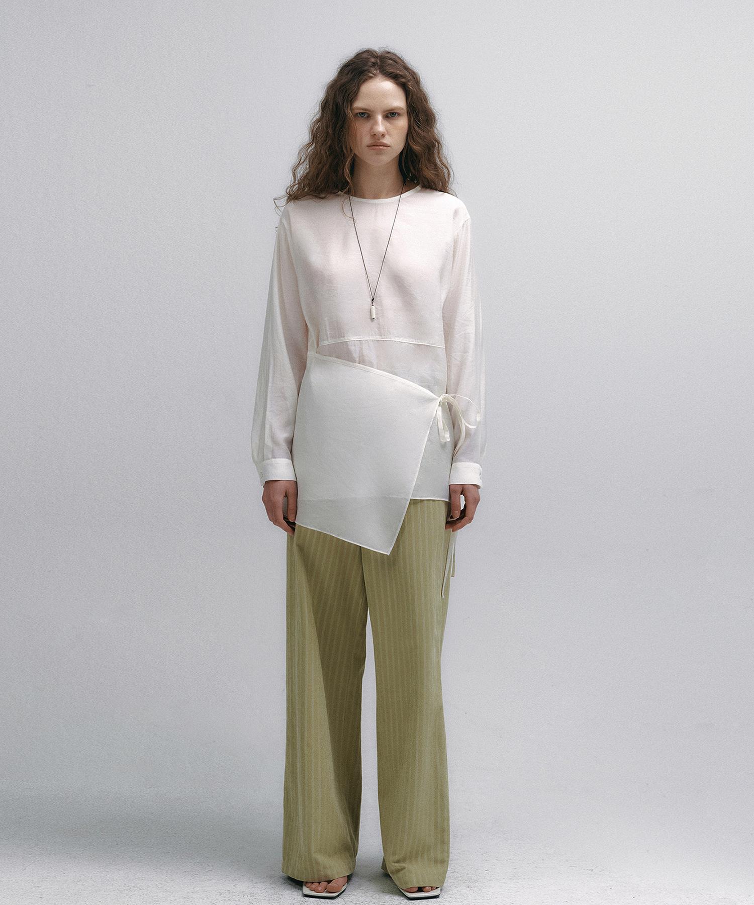 Nive Glow Tencel Wrap Blouse (Ivory) Free