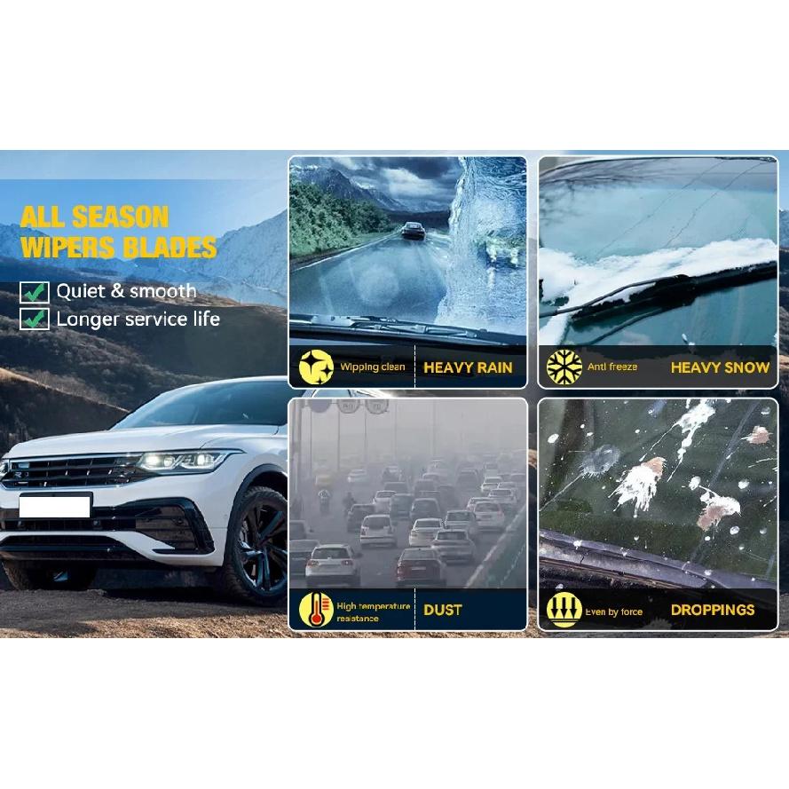 LH Front Rear Windshield Wiper Blades For Toyota C-HR CHR C HR 2016-2023 2PCS Windscreen Window Accessories 2017 2018 2019 2020