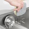 6pcs Stainless Steel Wall Adhesive Storage Organizer Fast Drying Rack Pot Lid Holder Sink Sponge Hooks Drain Kitchen Household Organizer