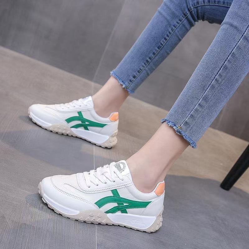 

New casual sports shoes women s summer lightweight breathable student running white shoes 39 зелёный