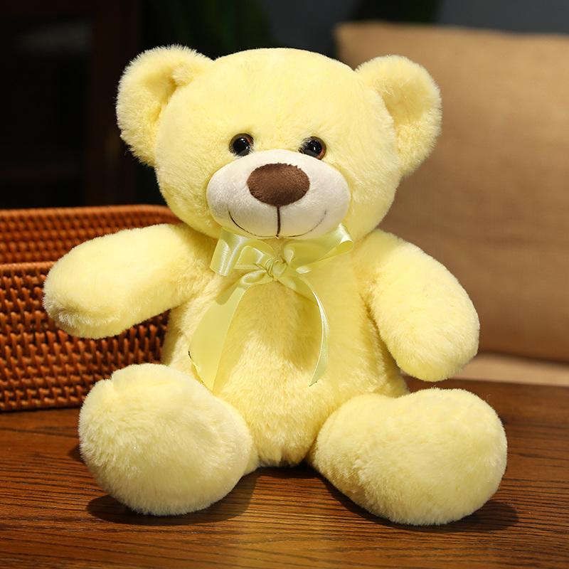 35CM Cute Colorful Bow Tie Bear Doll Plush Toy Hug Bear Doll Children Birthday Gift Pillow Bear Home Living Room Bedroom