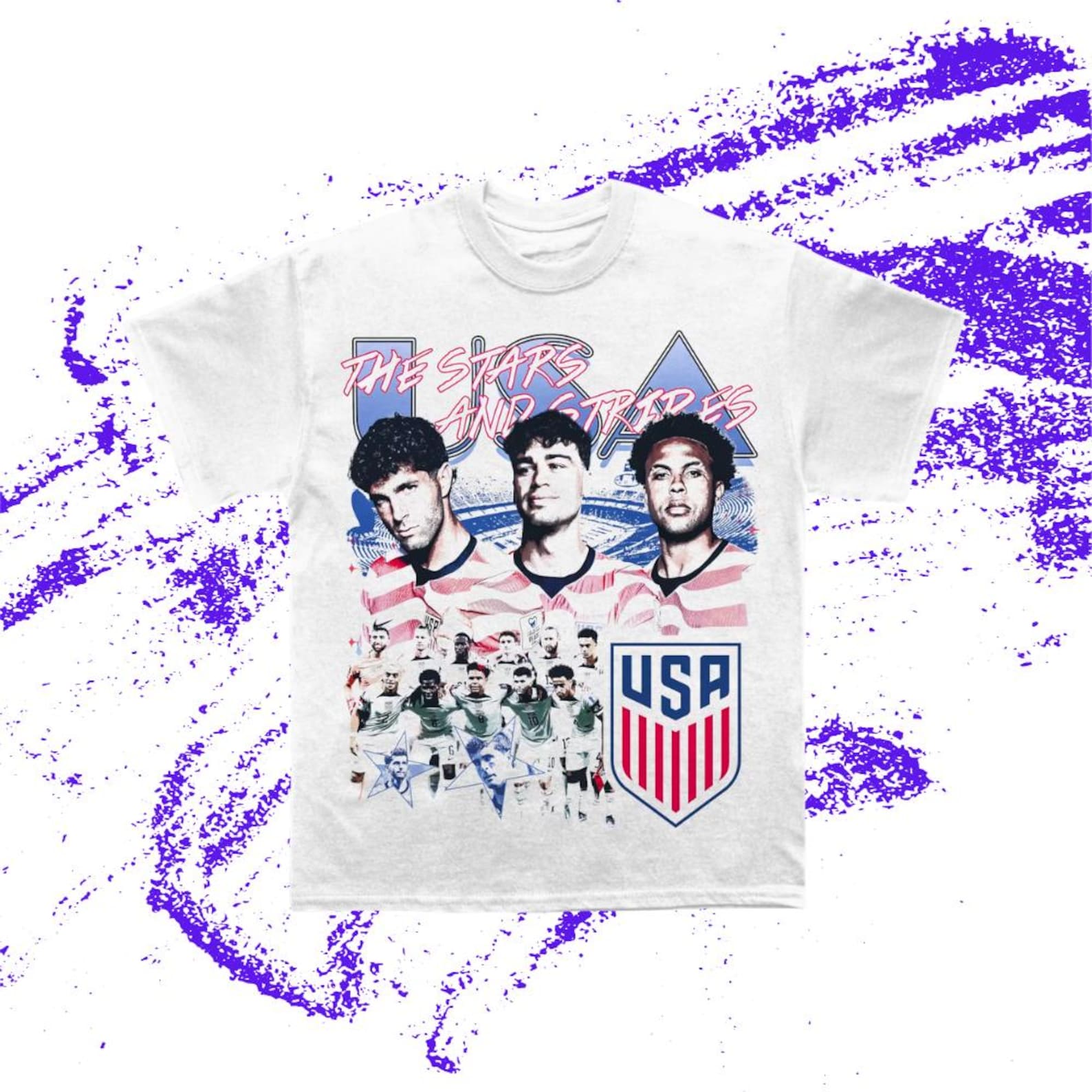 USA Soccer Legends Graphic Shirt, Vintage American Football Fan Tee, Retro Sports Graphic Shirt, Soccer Lover Gift XL