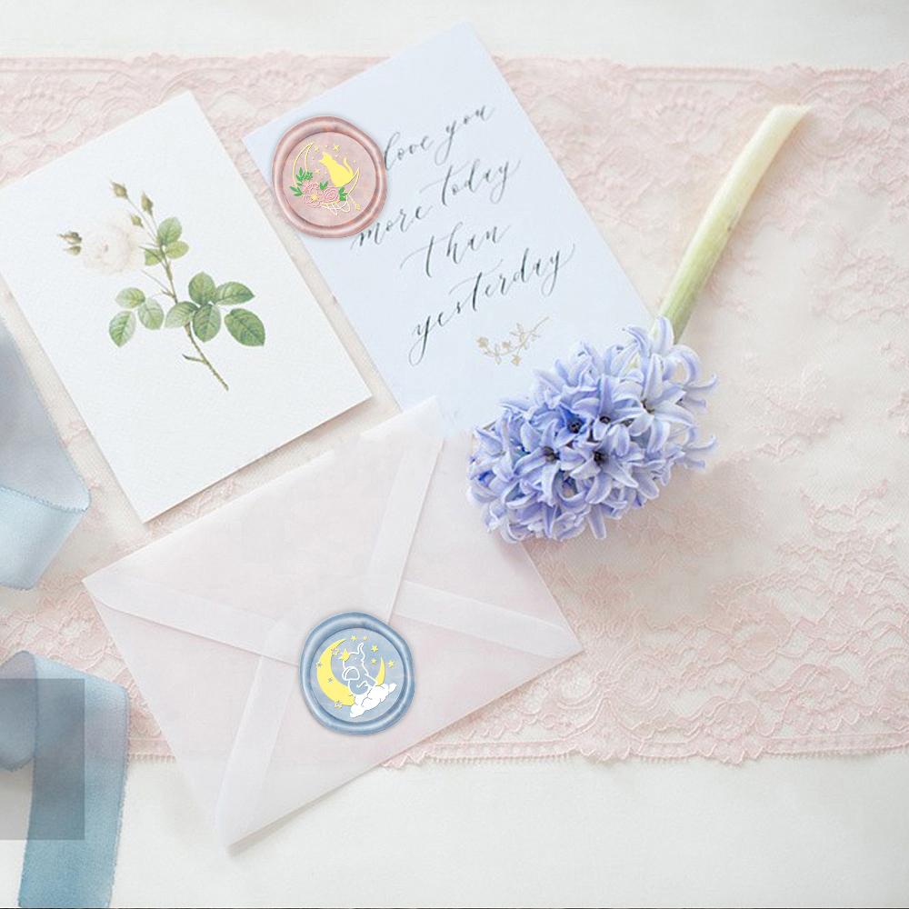 Moon and Animals Series Wax Seal Stamp Snake Elephant Cat Unicorn Replaceable Sealing Wax Stamp 25mm Brass Head for Halloween