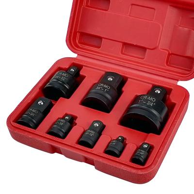 Akiranoai 8-Piece Drive Adapter Set, 1/4" To 3/8" Drive, 1/2" To 3/4" Drive Socket Adapter Set (Durable Case Included)