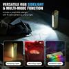 1000 Lumen RGB LED Taschenlampe mit buntem Seitenlicht Wiederaufladbares Arbeitslicht Magnetischer Clip an Tasche Licht Notfall Arbeit
