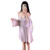 Nuovi pigiami estivi in seta ghiacciata da donna, sexy vestaglia con spalline in pizzo e imbottitura sul seno, vestaglia pura seduzione, abbigliamento da casa
