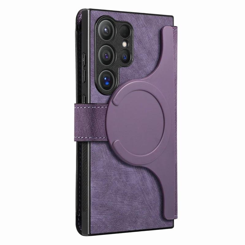 

Роскошный кошелек с отделением для карт, магнитный чехол Magsafe для Samsung Galaxy S24 S23 Ultra S22 Plus S20 S21 Fe, кожаный чехол для Mac Safe For Galaxy S21