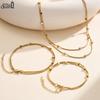 EFFIE QUEEN Stainless Steel 18k Gold Square Chain Choker Necklace Ideal Jewelry for Women, Men Birthdays Party Banquet STCC02