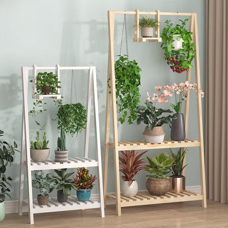 Oushuomai Solid Wood Multi-tier Hanging Plant Stand