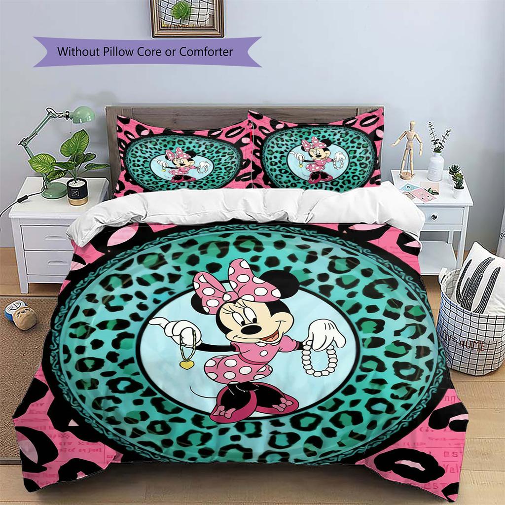 Colorful Mickey Mouse Head Sticker Pattern, Warm and Comfortable Bedding Set, The Perfect Choice To Decorate A Child's Bedroom.