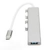 USB C To USB Hub High Speed 1xUSB3.0 Port 3xUSB2.0 Ports 1xUSB C Power Port USB C Hub Multiport Adapter Silver