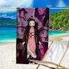 proof beach towel with a Demon Slayer characters1 pattern - soft,absorbent,quick-drying,machine washable - perfect for swimming,camping,bathing
