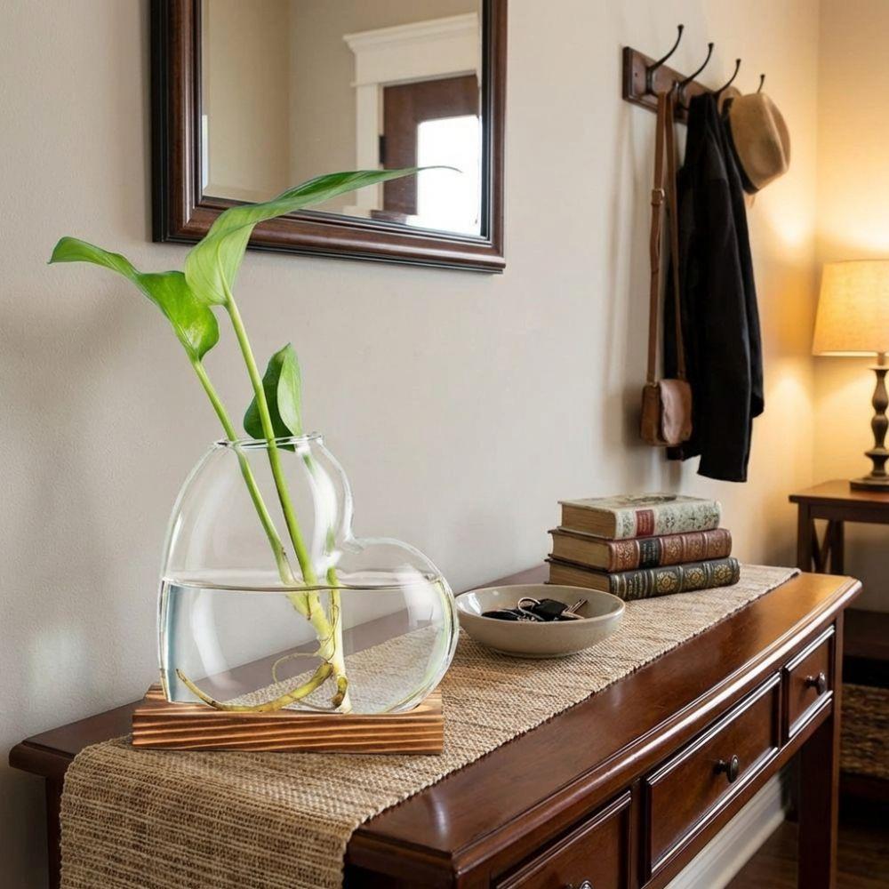 Transparent Hydroponic Glass Vase Decorative Tabletop Plant Vase Mini Terrarium Desktop Decoration