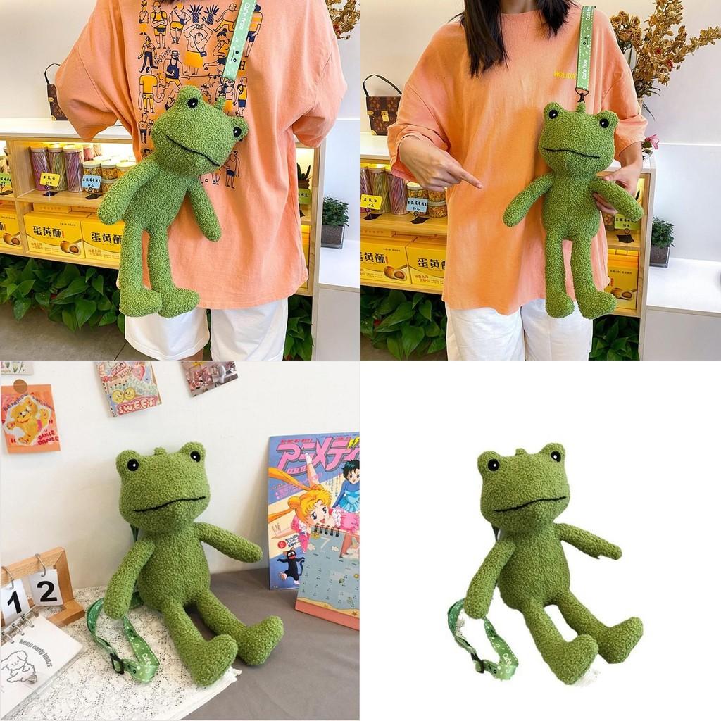 Plush Crossbody Frog Bag Doll Shoulder Cute Cartoon Toy Backpack Birthday Gift