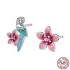 Fashion 925 Silver Luminous Shell Earrings For Women Pave CZ Heart Shape Star Moon Hoop Earrings Engagement Wedding Jewelry