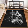 Black Warrior Carpet with Spear and Shield Design, Bold Artistic Style Suitable for use as an anti-slip for living room bedroom sofas