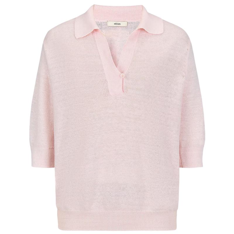 Edition Women s Hemp Polo Knit Top S серо-розовый