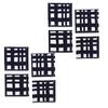 STYLE Decor Laminated Set of Indigo Check Washable W3002512 Coasters, 8, Pattern, Stylish, Fabric,