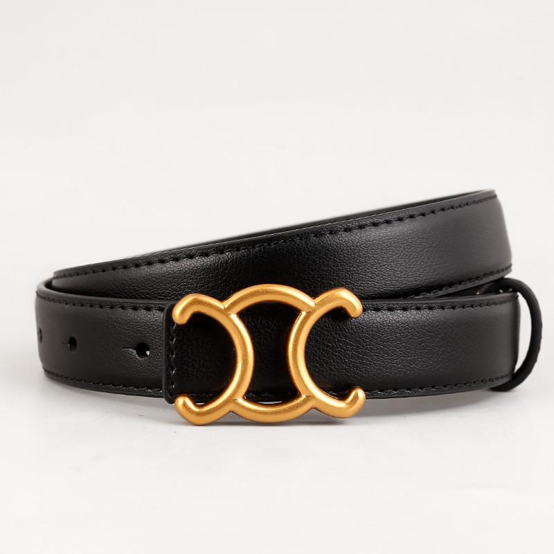 

Fashion Ladies Genuine Leather Belt For Casual And Office Wear With Metal Buckle чёрный