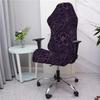 Retro Style Armchair Floral Printed Gaming Chair Cover Stretch Split Computer Chair Cover Office Swivel Armchair Slipcovers
