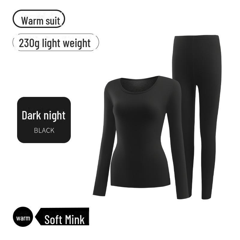 

Женский термокомплект - Норковый флис, Приталенный крой, Круглый вырез, Теплый для осени/зимы XXL [175-180cm 160-180 catties]