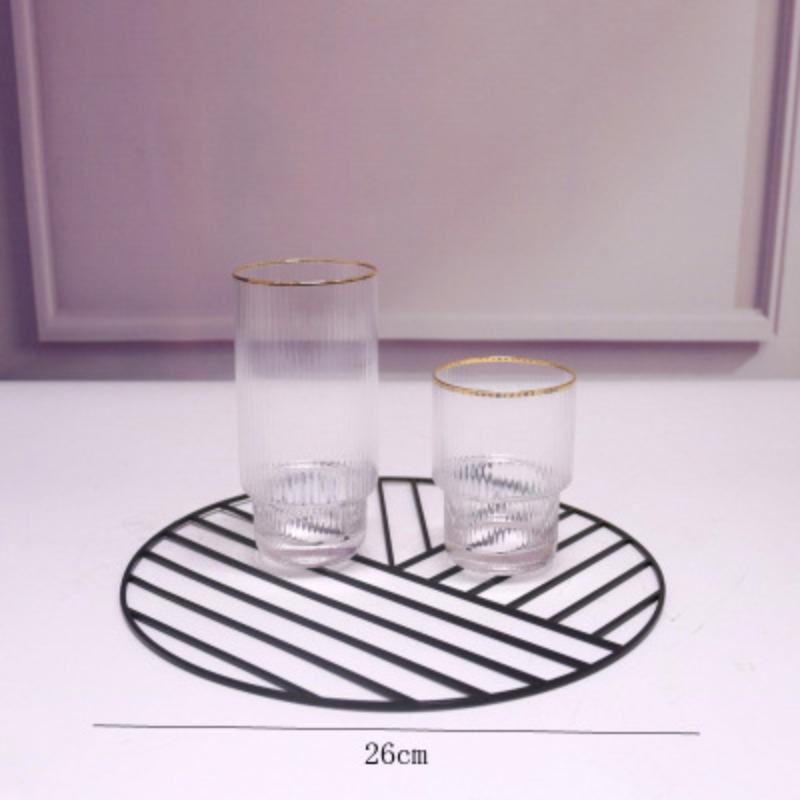 Nordic Modern Metal Wrought Iron Insulated Placemats Kitchen Restaurant Fashionable Metal Coasters Model Room Exhibition Hall Decorations
