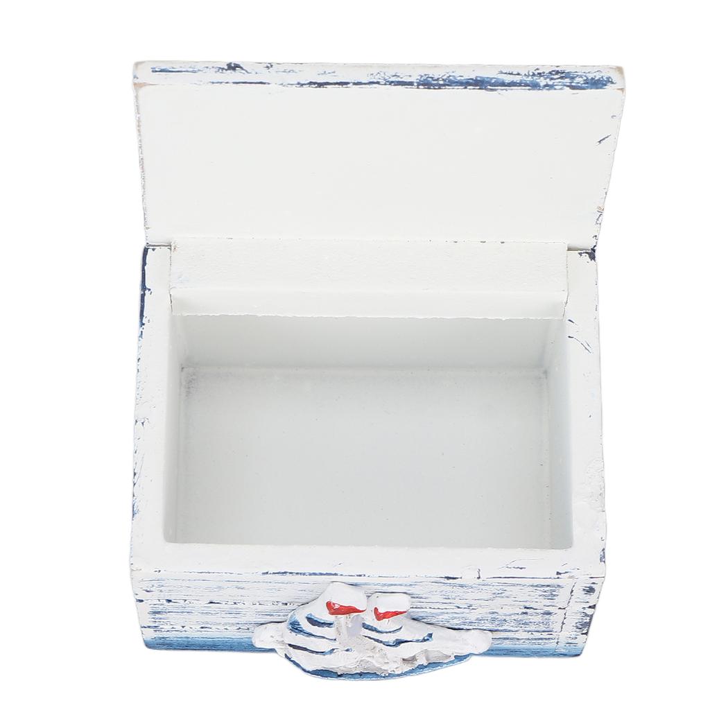 Small Wooden Storage Organizer Box Flip Open Type Vintage Jewelry Keepsake Case Home Decoration