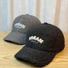 Autumn and Winter New Style Lamb Wool Embroidered Letter Baseball Hat for Women Outdoor Cold Proof and Warm Fashion Versatile Peaked Cap