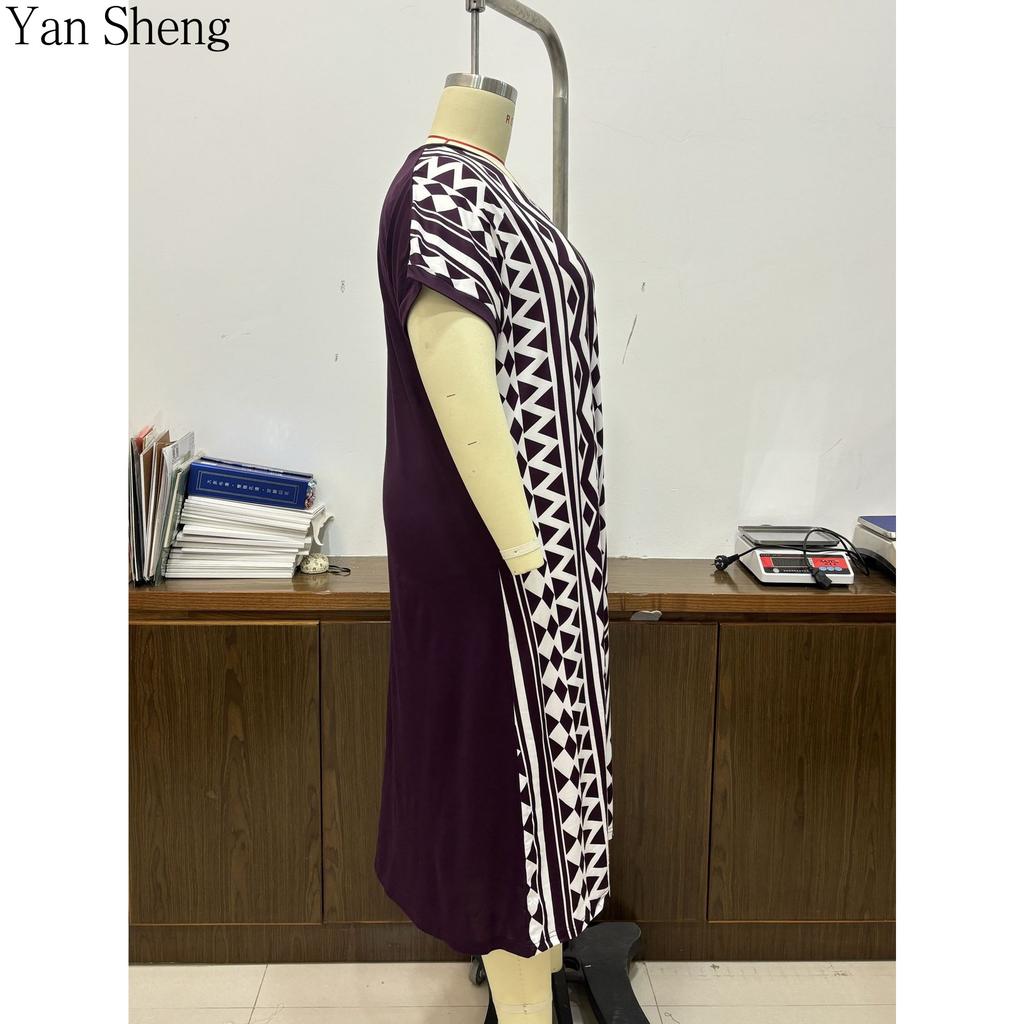 Women's Nightdress Vintage Palace Print Pajamas Short-Sleeved Nightgown Loose Home Clothes