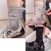 Spring Summer Thin Mesh Floral Socks Women Mid Calf Breathable Moisture Wicking Anti Odor Japanese Stacking Cotton Stockings