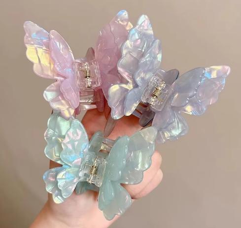 Butterfly Hair Claw for Women Acrylic Handmade Back-of-Head Shark Clip Hair Accessories