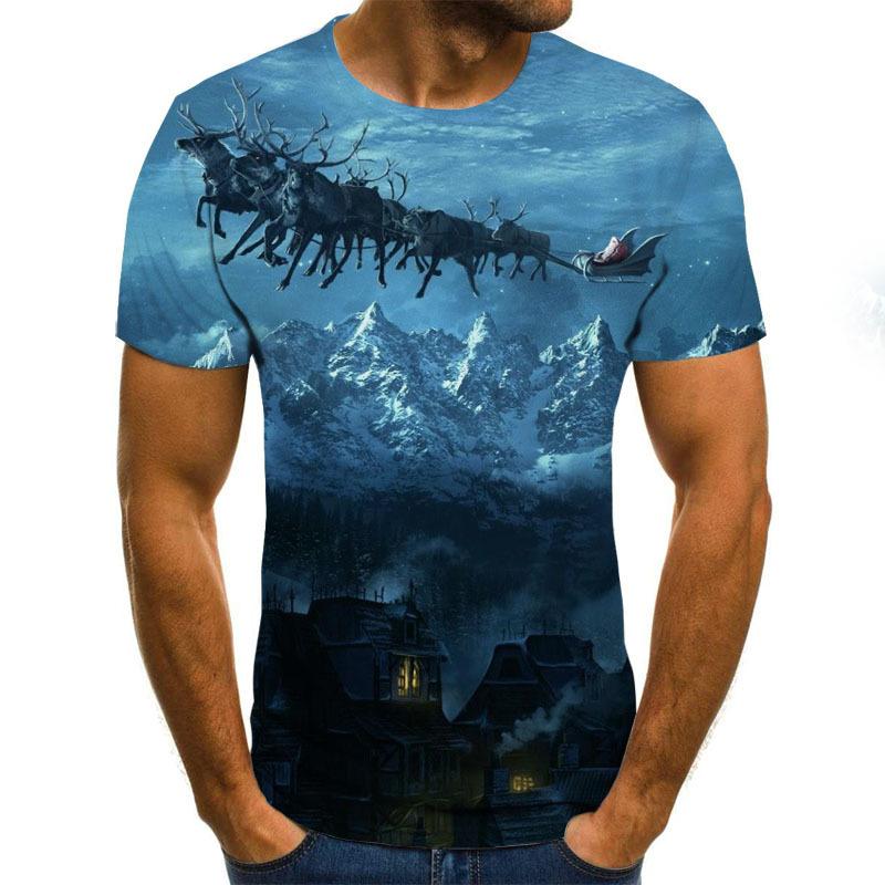 Summer Round Neck 3D Various Animals Print Top Fashionable Casual Short Sleeved Men's T-shirts