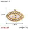 3PCS/LOT CARLIDANA Gold Plated Stainless Steel Charms, Moon Clover Heart Eye Zircon Pendants for Jewelry Making