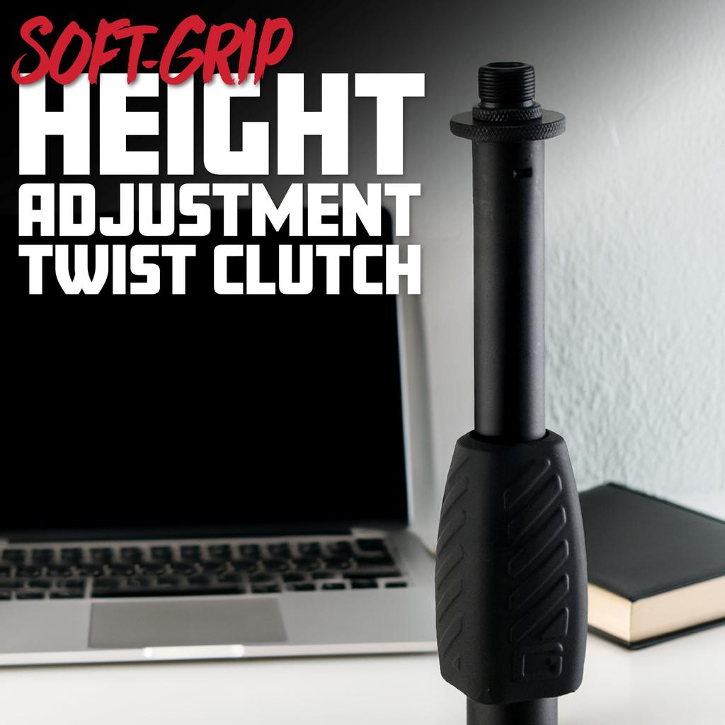 GATOR Frameworks Microphone Stand, Desktop Straight Type, Vibration-Absorbing Round Base GFW-MIC-0601