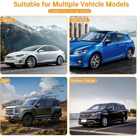 Car Windshield Snow Ice Cover, Magnetic Windshield Cover for Ice and Snow with Side Mirror and 5 Layers Protection, Windshield Sun Shade Foldable or