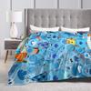 Soft Warm Blanket Airplane Travel Blue's Clues Collage Throw Blanket Cartoon Flannel Bedspread For Couch Chair Sofa Bed Sofa Bed