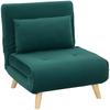 3-in-1 Sleeper Chair, Folding Chair with Sleep Function, Adjustable Click-Clack Backrest, Dark Green