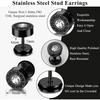 Bobiaty 15Pairs Stainless Steel Stud Earrings for Men Women Goth Hypoallergenic Zirconia Hoop Dangle Earrings Set Halloween