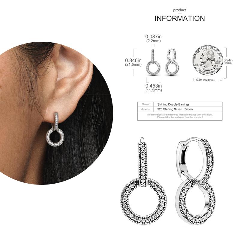 NEW Round Original CZ Hoop Earrings Heart U Shape Moon Star Unicorn Earring for Women Party Engagement Jewelry Gift