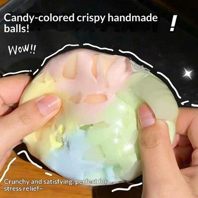 Chocolate Macaron Handmade Crunchy Ball With Burst Anti Stress Sensory Fidget Toy Cracking Ball Soft Decompression Toys Gift