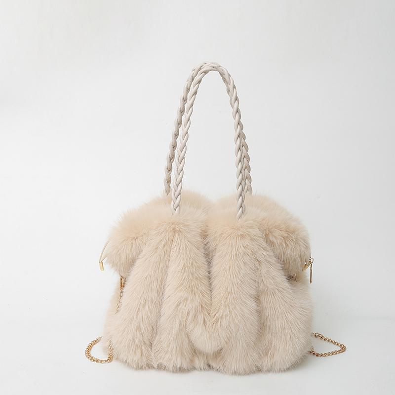 Women's Plush Shoulder Bag Large Capacity Tote Bag