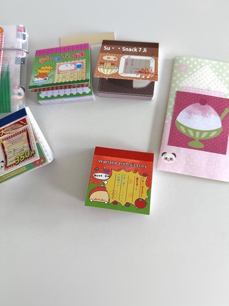 50Sheets Japanese Vintage Self-Adhesive Sticky Notes Message Stickers Kawaii Scrapbooking Notes Stationery Supplies