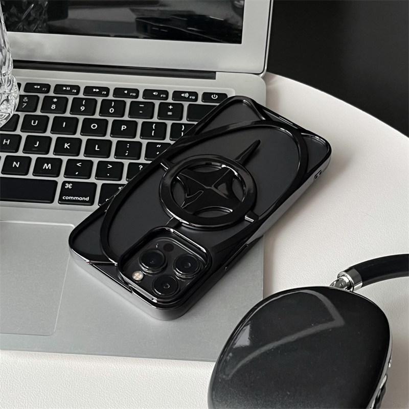 Luxury Plating Hollow Out Star Wireless Charging Magnetic For Magsafe Case For iPhone 16 15 14 Plus 13 12 11 Pro Max Slim Cover