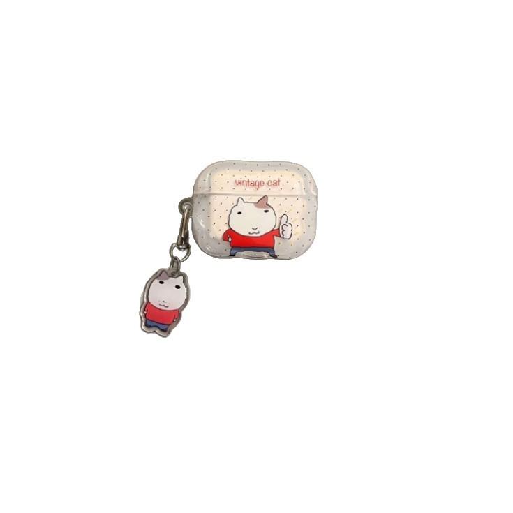 Cute retro cat Vintage Apple AirPods pro1 Bluetooth headset case 1st generation cartoon protective case