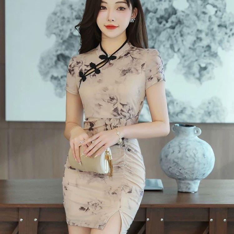 Summer New Cheongsam Foot Technician Dress Women's High-end Leisure and Health Club Ear-picking Soft Work Clothes
